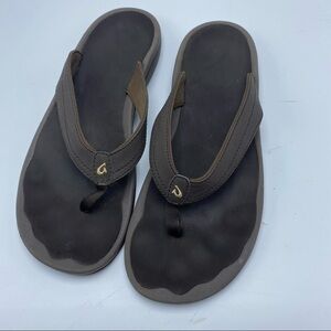Olukai Ohana Brown Flip Flop Sandals Size 10